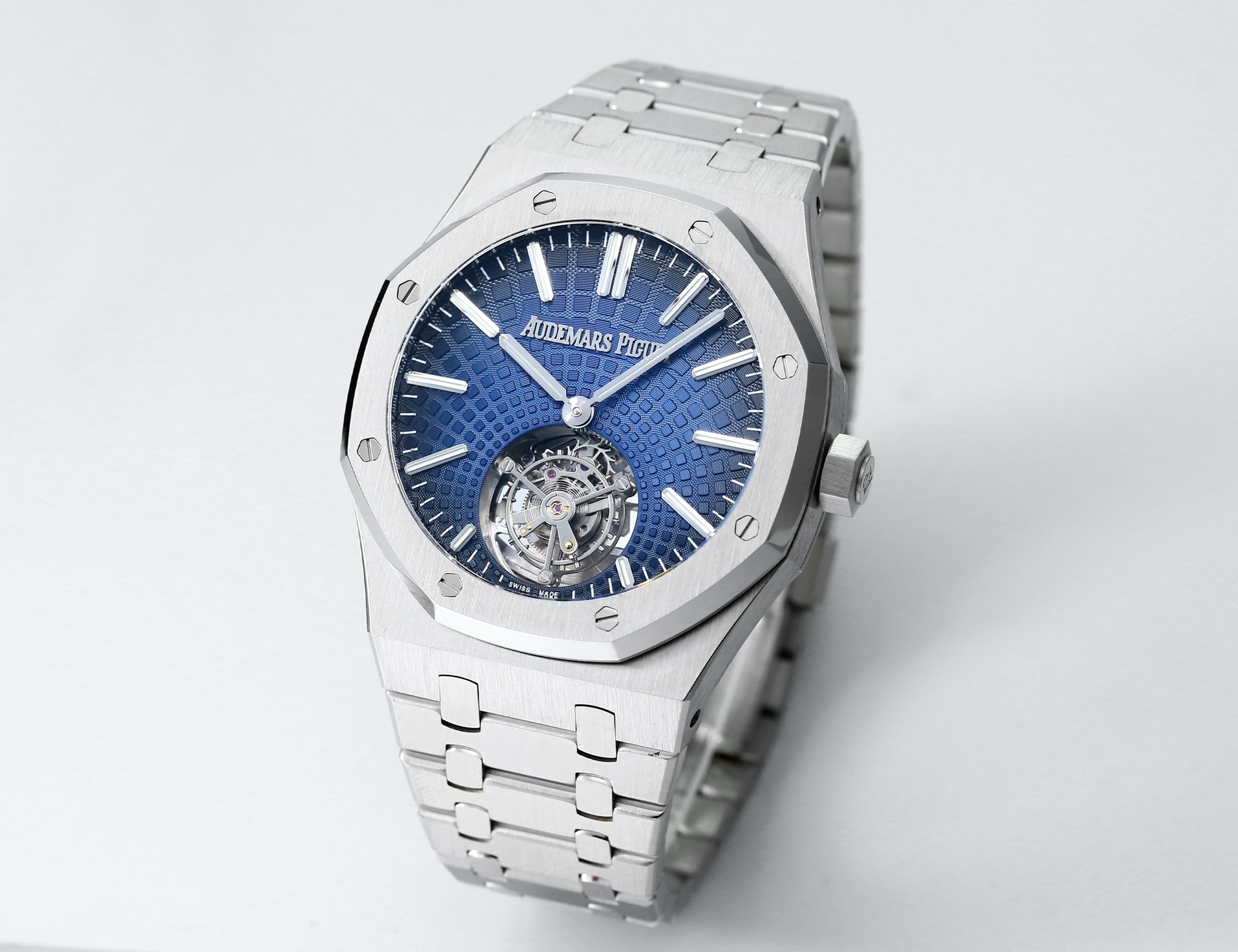 Replika dünyasının zirve yapımı! BBS Factory 2025 gururla sunar — Audemars Piguet Royal Oak otomatik kurulumlu uçan tourbillon kol saati — 24. fotoğraf