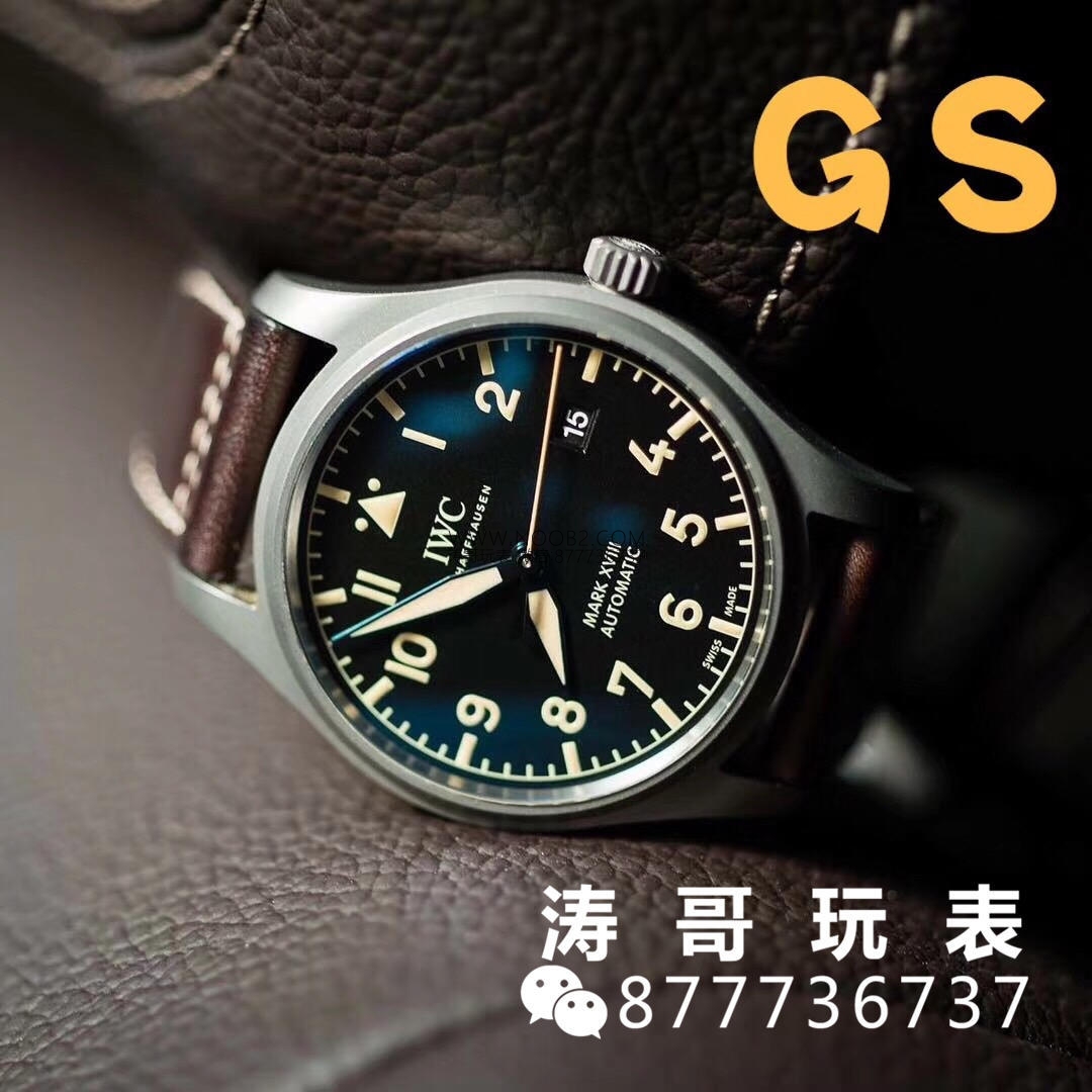 Retro titanyum GS Factory IWC Pilot serisi Mark 18 IW327006 saatinin orijinalle karşılaştırmalı incelemesi — 3. fotoğraf