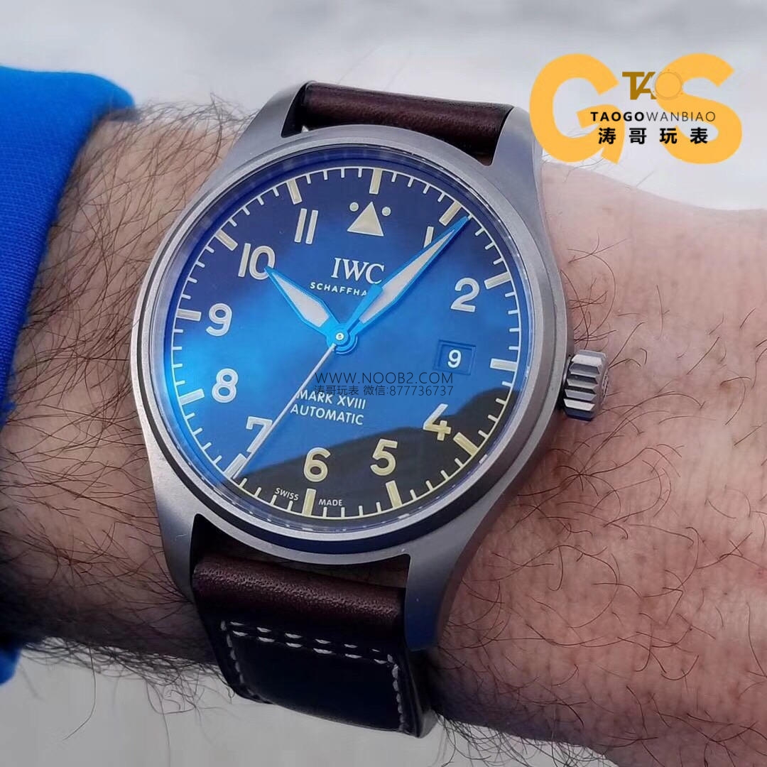 Retro titanyum GS Factory IWC Pilot serisi Mark 18 IW327006 saatinin orijinalle karşılaştırmalı incelemesi — 22. fotoğraf