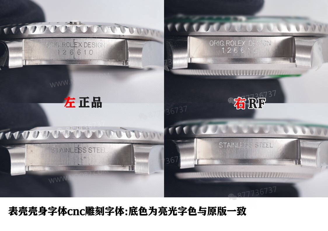 RF Factory Rolex yeni yeşil Submariner, orijinaliyle karşılaştırınca ilk bakışta belli olur mu? — 5. fotoğraf