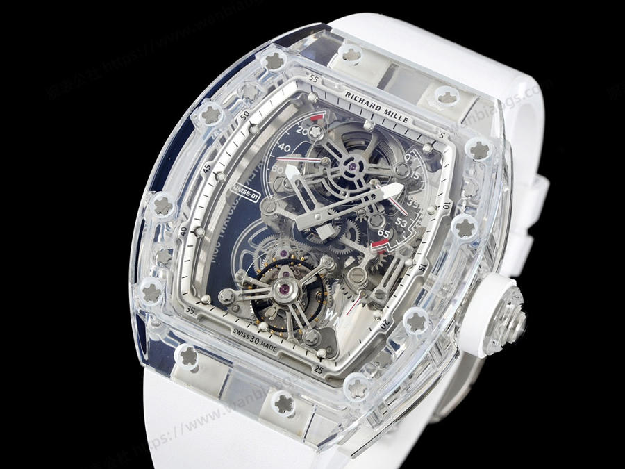Richard Mille RM56-01 5601 Şeffaf Kasa (Beyaz) Tourbillon Saat İncelemesi — 3. fotoğraf