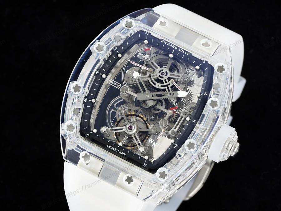 Richard Mille RM56-01 5601 şeffaf kasa (mavi) tourbillon saat incelemesi — 3. fotoğraf