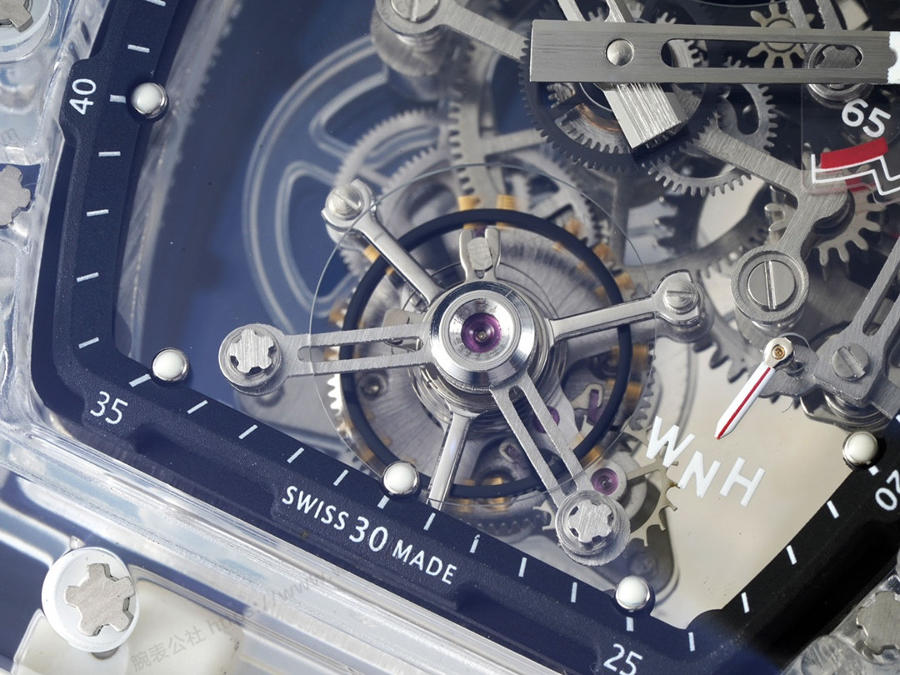 Richard Mille RM56-01 5601 şeffaf kasa (mavi) tourbillon saat incelemesi — 5. fotoğraf