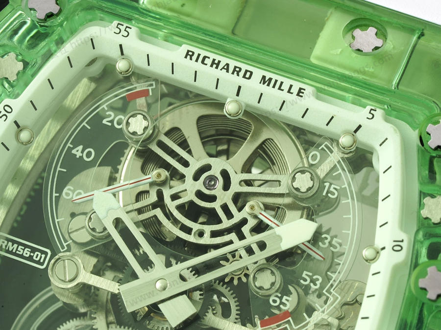 Richard Mille RM56-01 5601 Şeffaf Kasa (Yeşil) Tourbillon Saat İncelemesi — 4. fotoğraf