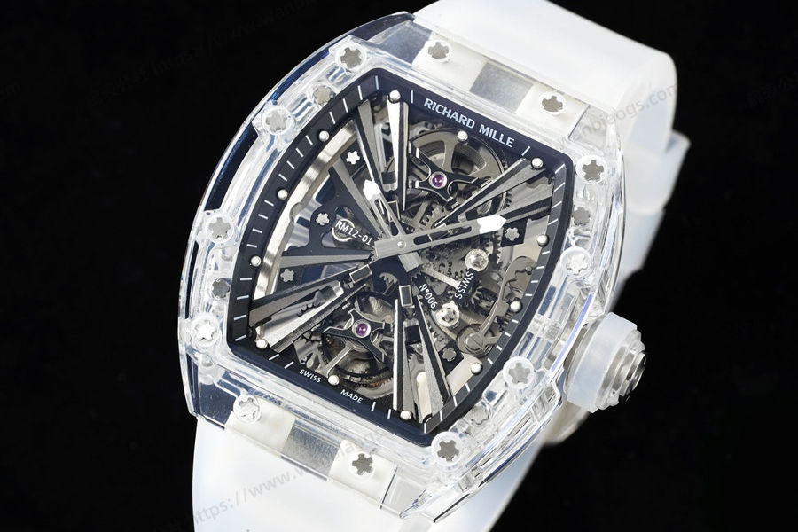 RM Factory Richard Mille RM12-01 Tourbillon Safir Şeffaf Versiyon Kol Saati İncelemesi — 3. fotoğraf