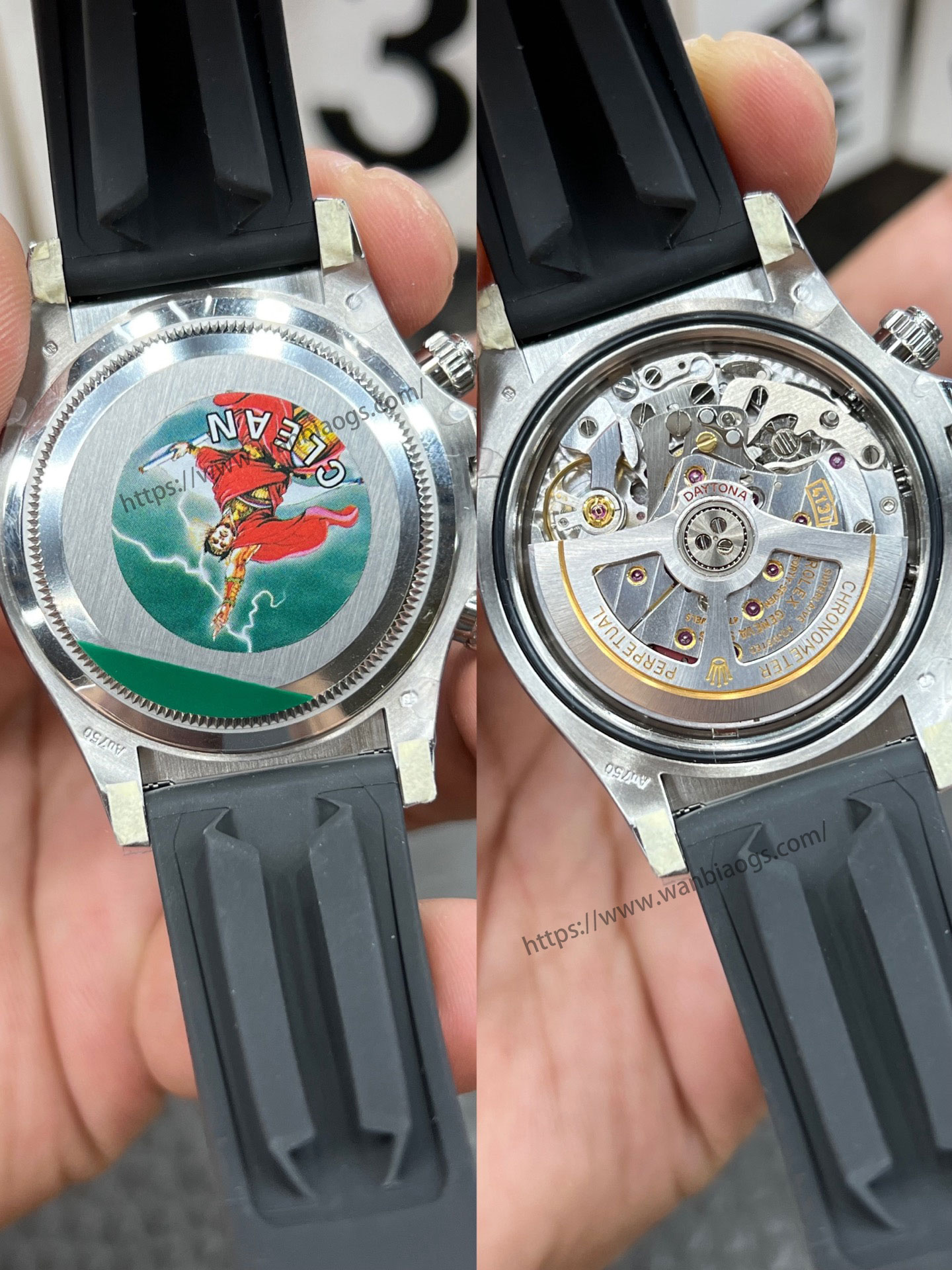 Rolex Daytona 4131 mekanizmalı yeni model: Clean ile orijinalin doğal ışık altında derinlemesine karşılaştırması — 43. fotoğraf