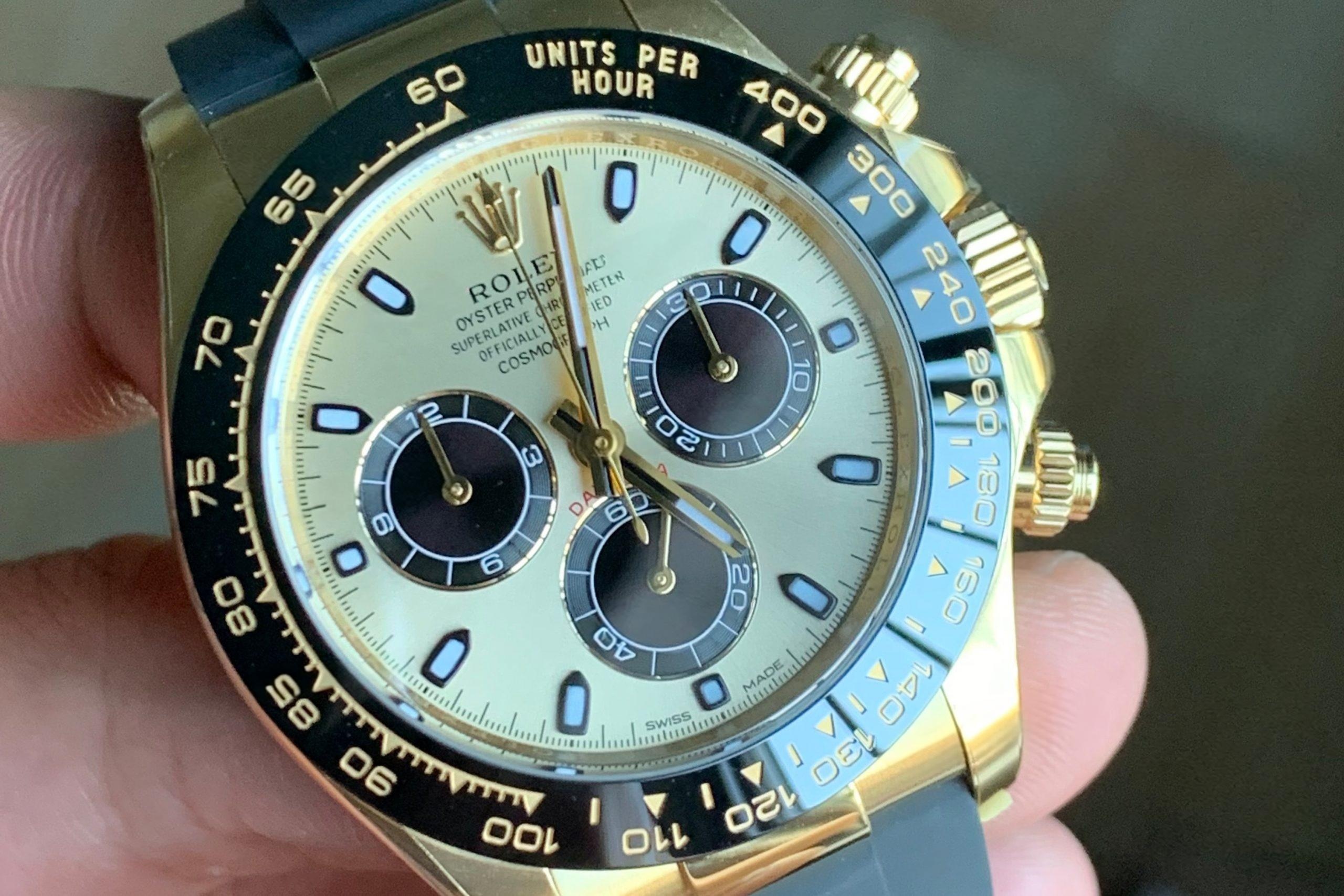 Shawn Yue'nin taktığı Clean Rolex Daytona 116518: altın rengi gerçeğe ne kadar yakın? — 4. fotoğraf