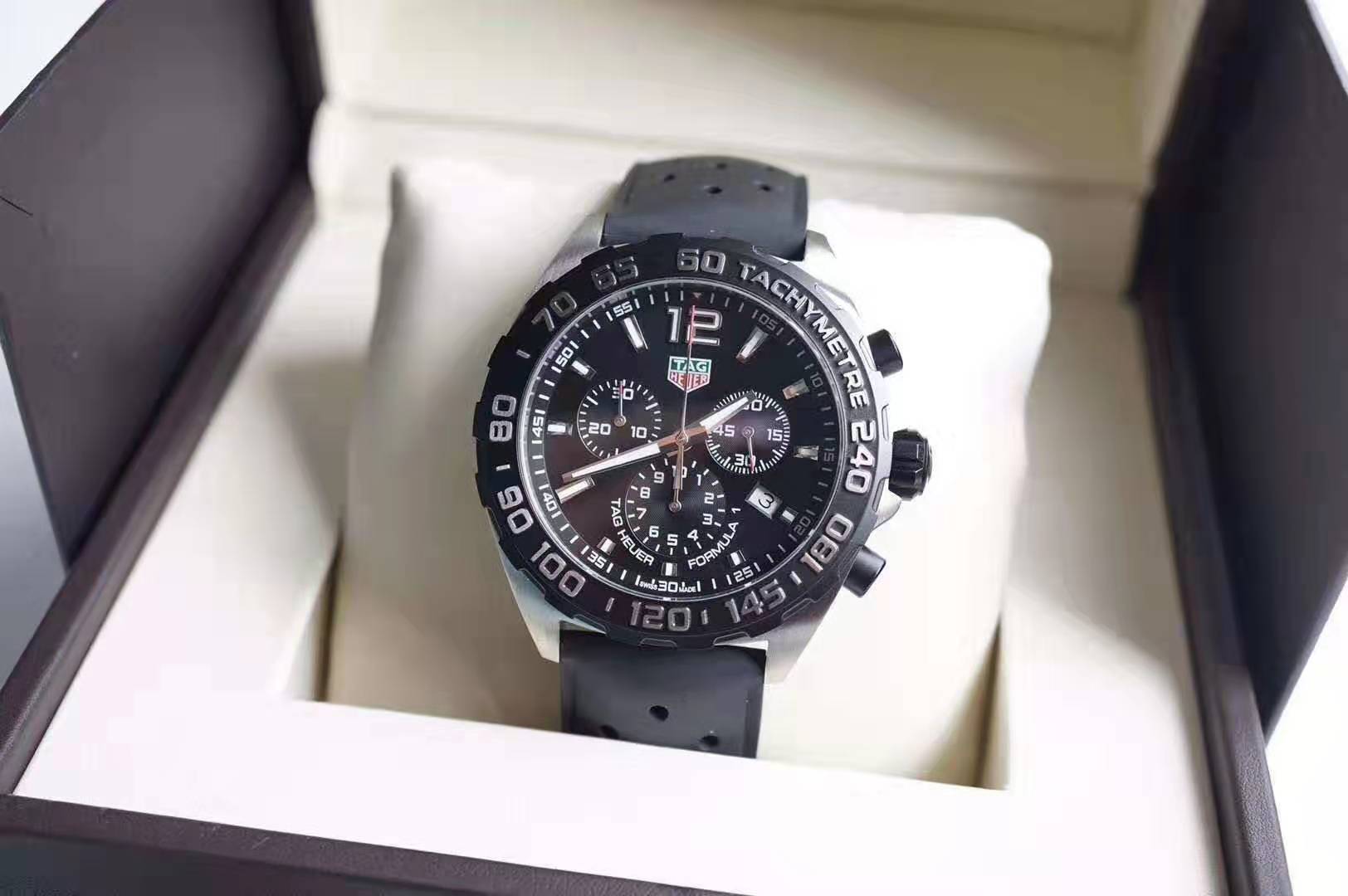 Relica Tag Heuer Quartz Kronograf Siyah Kauçuk