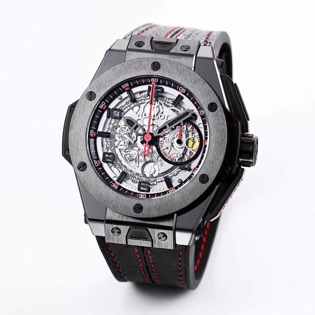 Sınırlı üretim: HBBV6 Factory Hublot Big Bang Ferrari Ceramic F11 serisi 401 replika saat nasıl? — 6. fotoğraf