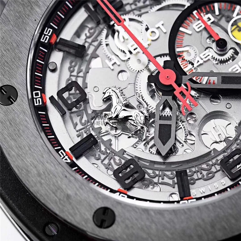 Sınırlı üretim: HBBV6 Factory Hublot Big Bang Ferrari Ceramic F11 serisi 401 replika saat nasıl? — 8. fotoğraf