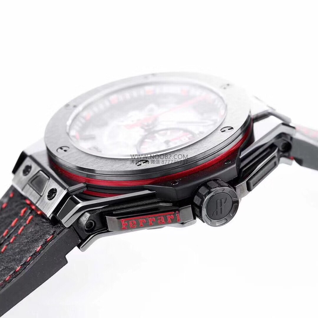 Sınırlı üretim: HBBV6 Factory Hublot Big Bang Ferrari Ceramic F11 serisi 401 replika saat nasıl? — 9. fotoğraf