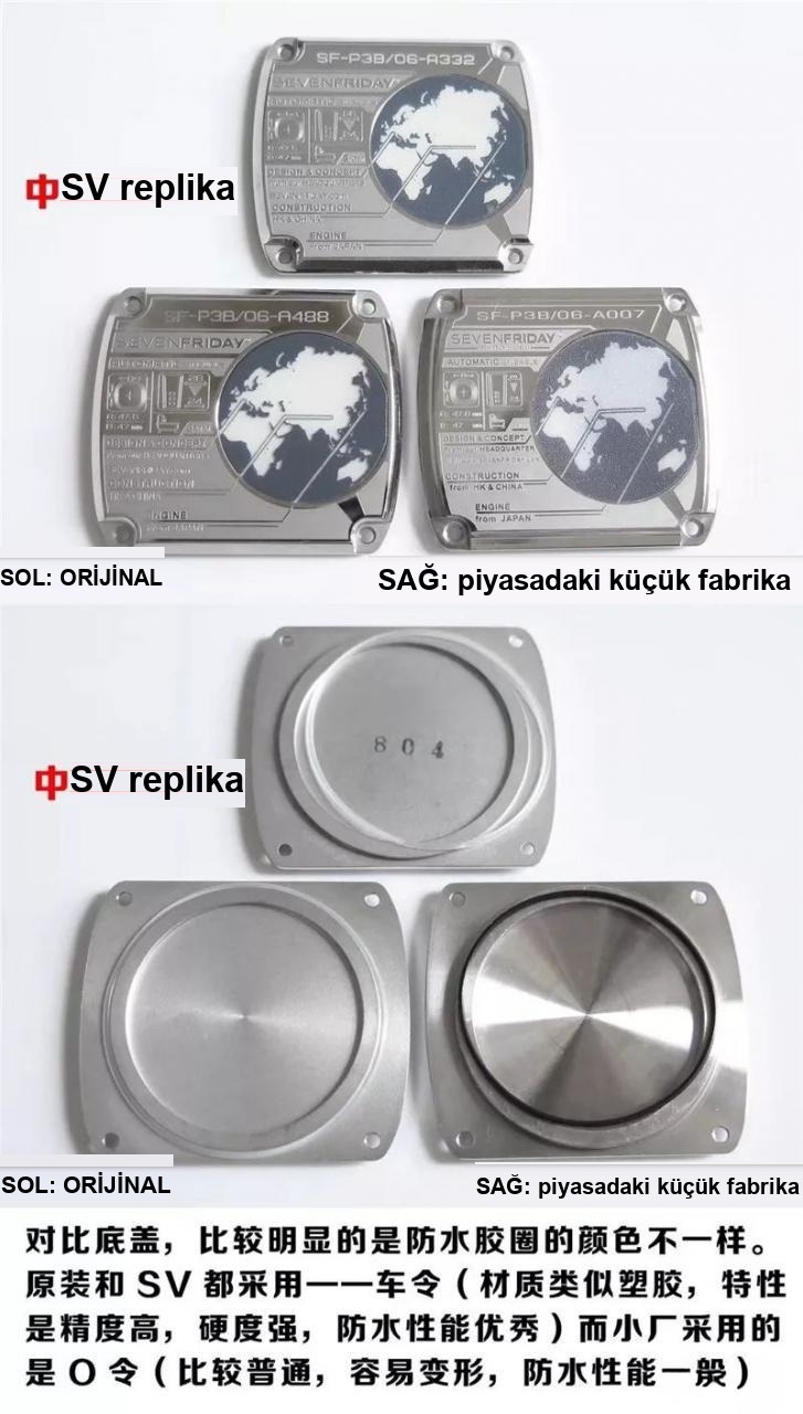 SV Factory SEVENFRIDAY (Seven Friday) P3B/06 Kırmızı Kadran Replika Versiyonun Orijinaliyle Karşılaştırmalı İncelemesi — 7. fotoğraf