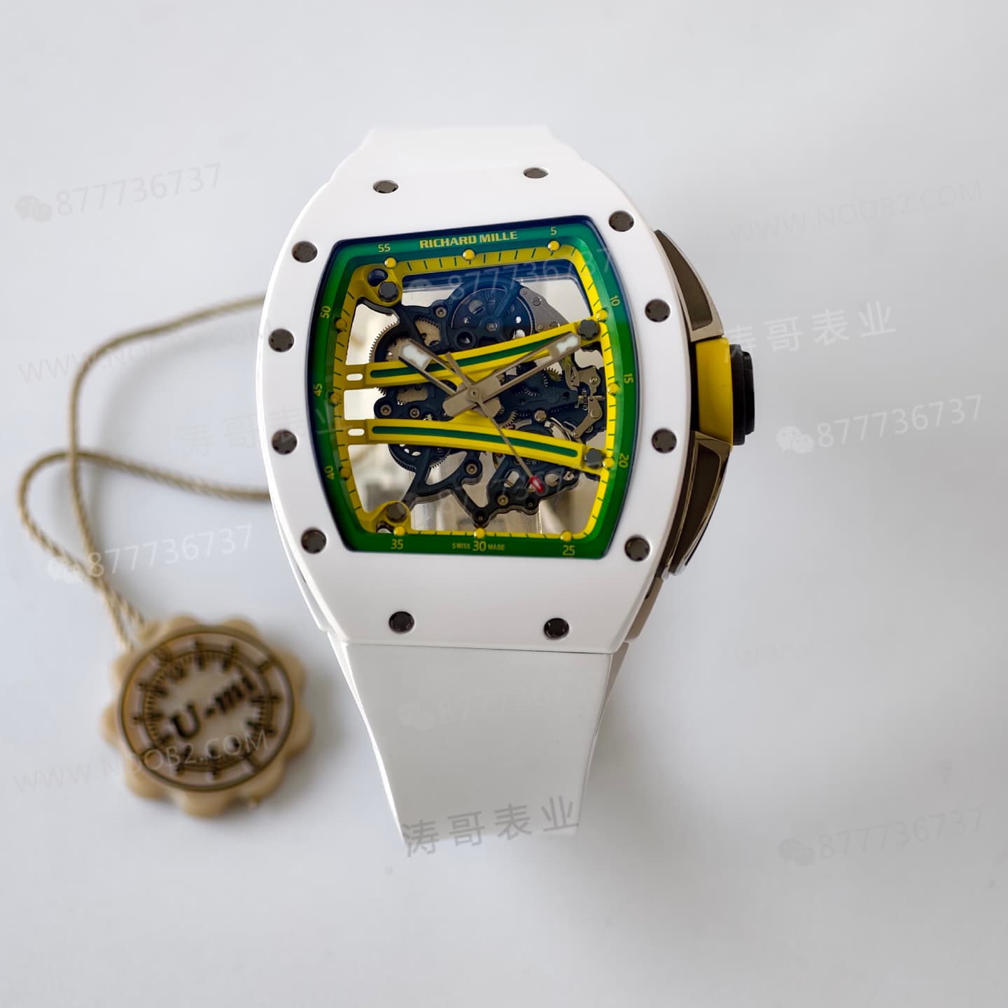 UMI Factory özel yapım Richard Mille RM61-01 beyaz seramik Vaucher mekanizması işçilik incelemesi — 1. fotoğraf