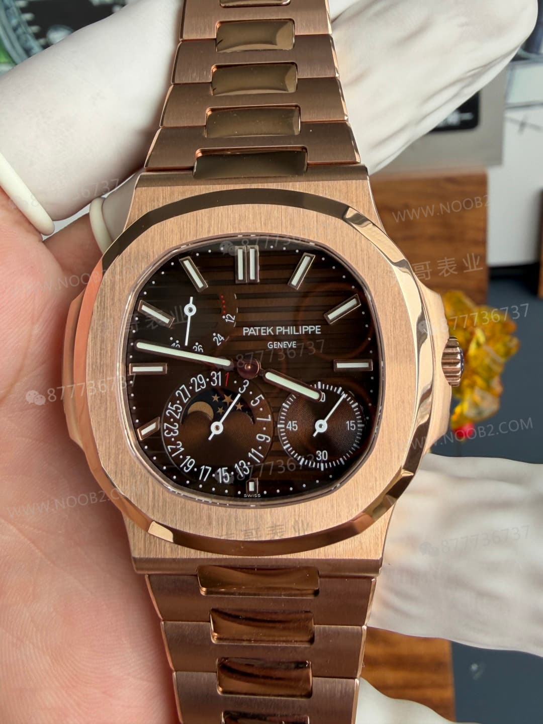 UMI Factory Patek Philippe Nautilus 5712 rose altın, 195 gram ağırlıklı versiyonun kalitesi nasıl? — 4. fotoğraf