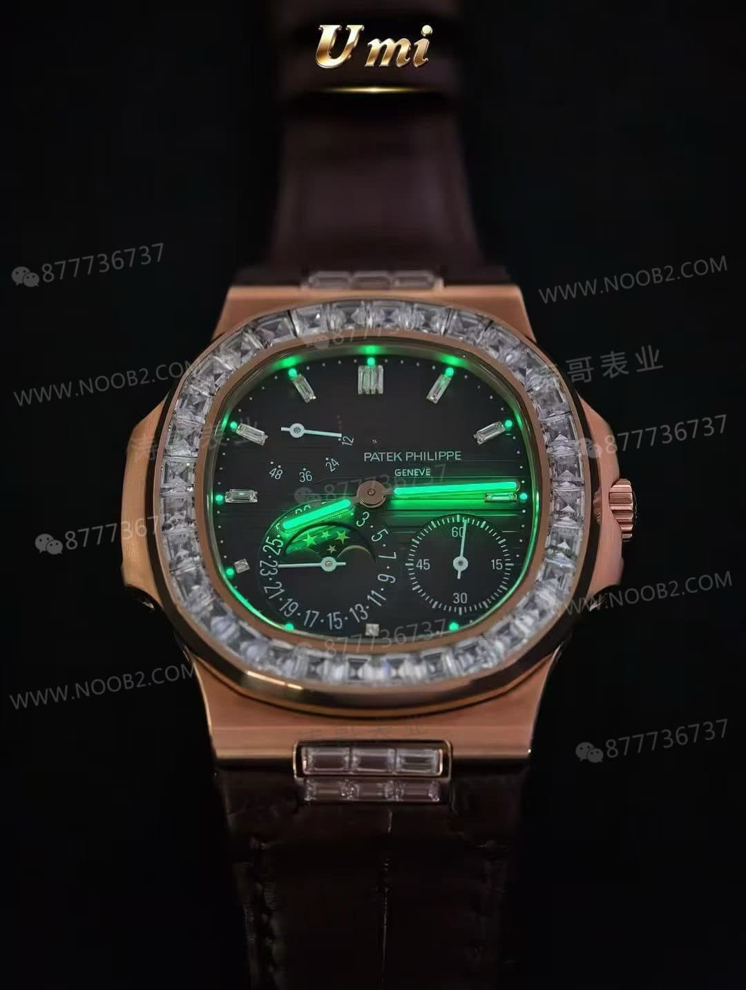 UMI Factory Patek Philippe Nautilus 5724R 114 Gram Tam Ağırlıklı T Kesim Büyük Elmas Bezel Tanıtımı — 3. fotoğraf