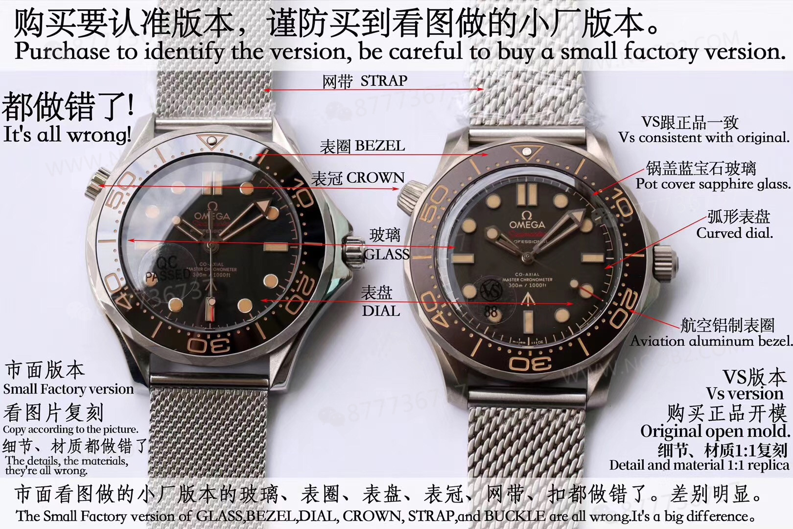 V3 gerçek titanyum kasa yükseltmeli sürüm: VS007 James Bond'un No Time To Die filminde taktığı Omega Seamaster 300M — 2. fotoğraf