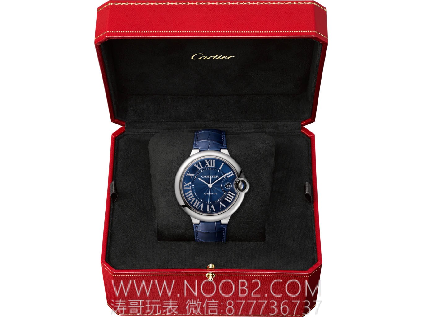 V6 Factory Cartier Ballon Bleu büyük boy 42 mm mavi kadran Seagull 2824 mekanizmalı replika mekanik saat incelemesi — 1. fotoğraf