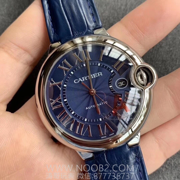 V6 Factory Cartier Ballon Bleu büyük boy 42 mm mavi kadran Seagull 2824 mekanizmalı replika mekanik saat incelemesi — 2. fotoğraf