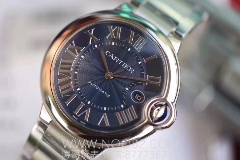 V6 Factory Cartier Ballon Bleu büyük boy 42 mm mavi kadran Seagull 2824 mekanizmalı replika mekanik saat incelemesi — 5. fotoğraf