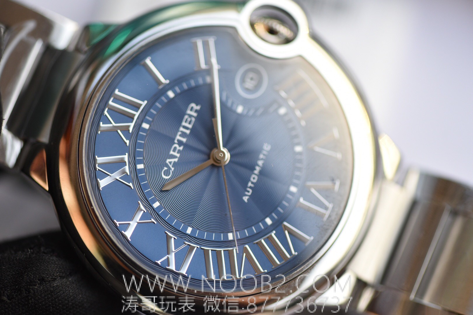 V6 Factory Cartier Ballon Bleu büyük boy 42 mm mavi kadran Seagull 2824 mekanizmalı replika mekanik saat incelemesi — 11. fotoğraf