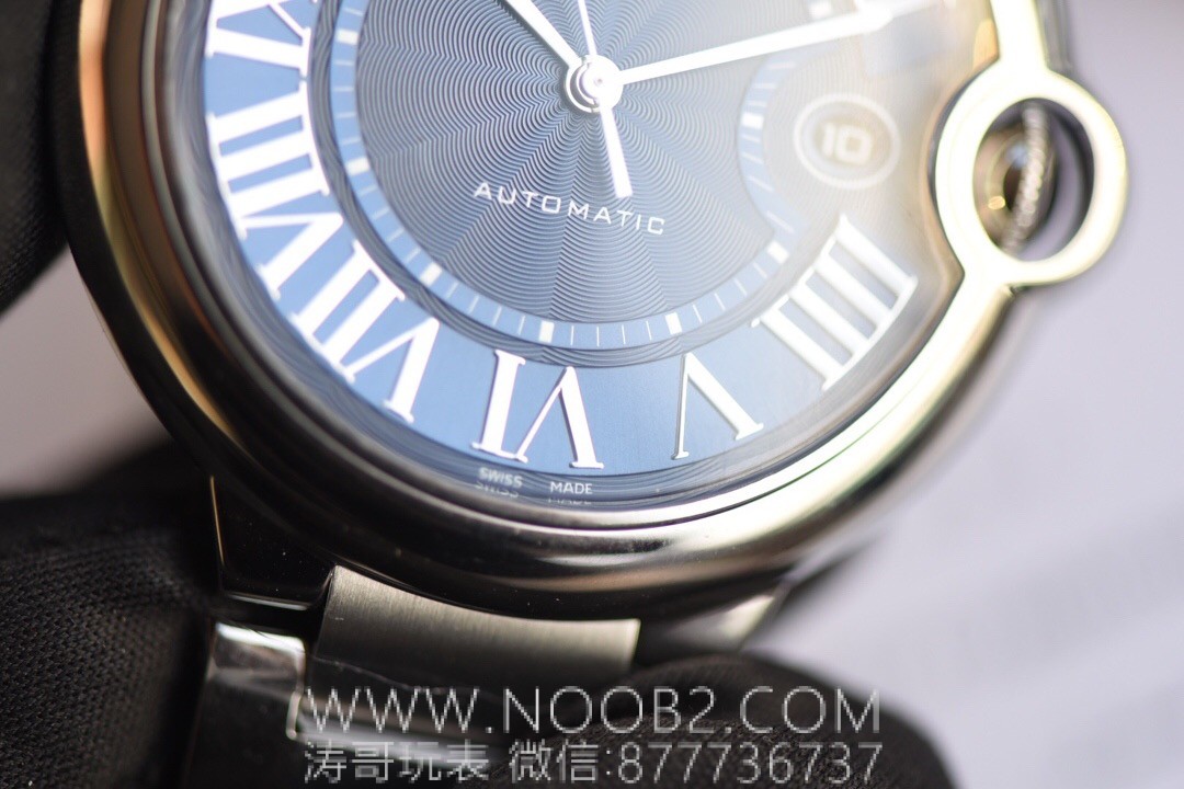 V6 Factory Cartier Ballon Bleu büyük boy 42 mm mavi kadran Seagull 2824 mekanizmalı replika mekanik saat incelemesi — 13. fotoğraf