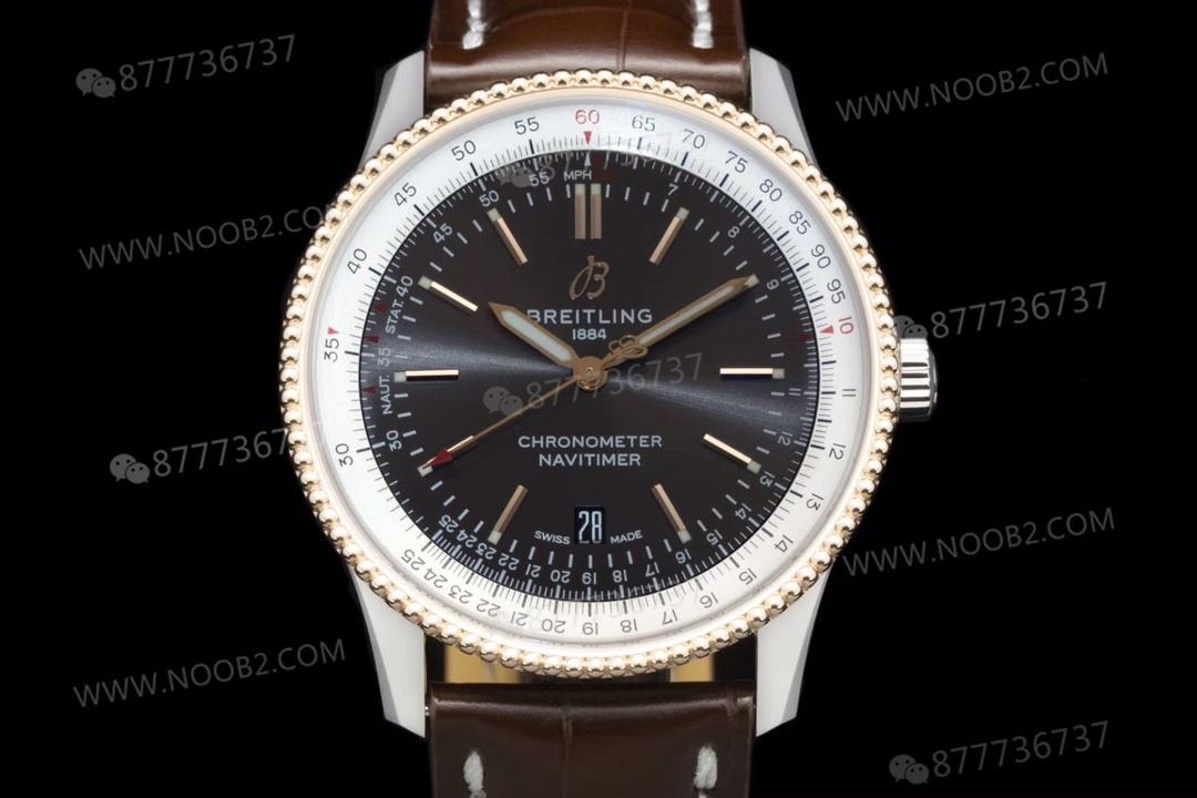 V7 Breitling Aviator 1 gri kadran altın bezel U17326211M1P1 — 1. fotoğraf