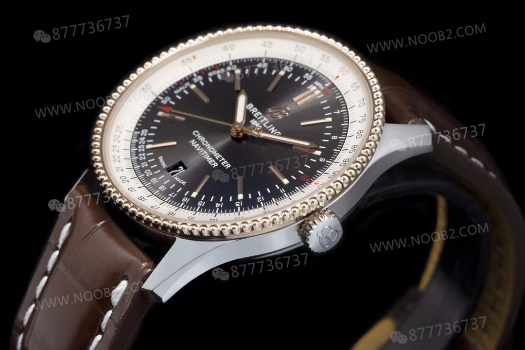 V7 Breitling Aviator 1 gri kadran altın bezel U17326211M1P1 — 5. fotoğraf