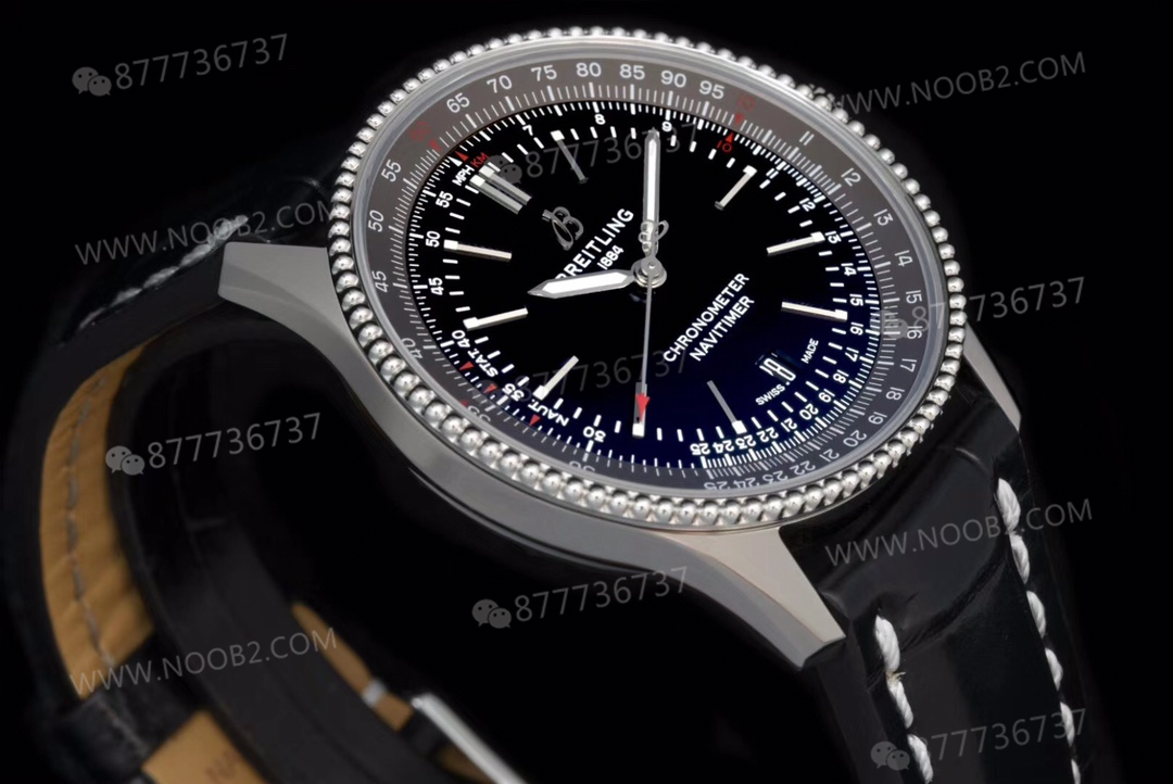 V7 Breitling Aviator 8 siyah kadran gri bezel — 6. fotoğraf
