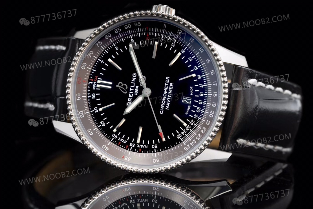 V7 Breitling Aviator 8 siyah kadran gri bezel — 7. fotoğraf