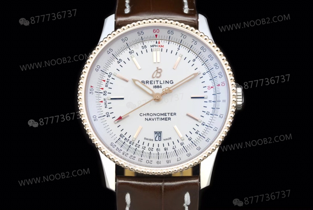 V7 Breitling Navitimer 1 Beyaz Kadran Altın Bezel U17326211G1P1 — 1. fotoğraf