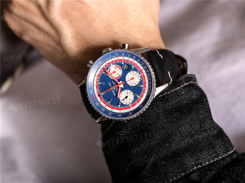 V9 Factory Breitling Navitimer B01 Mavi Kadran Pan Am — 13. fotoğraf