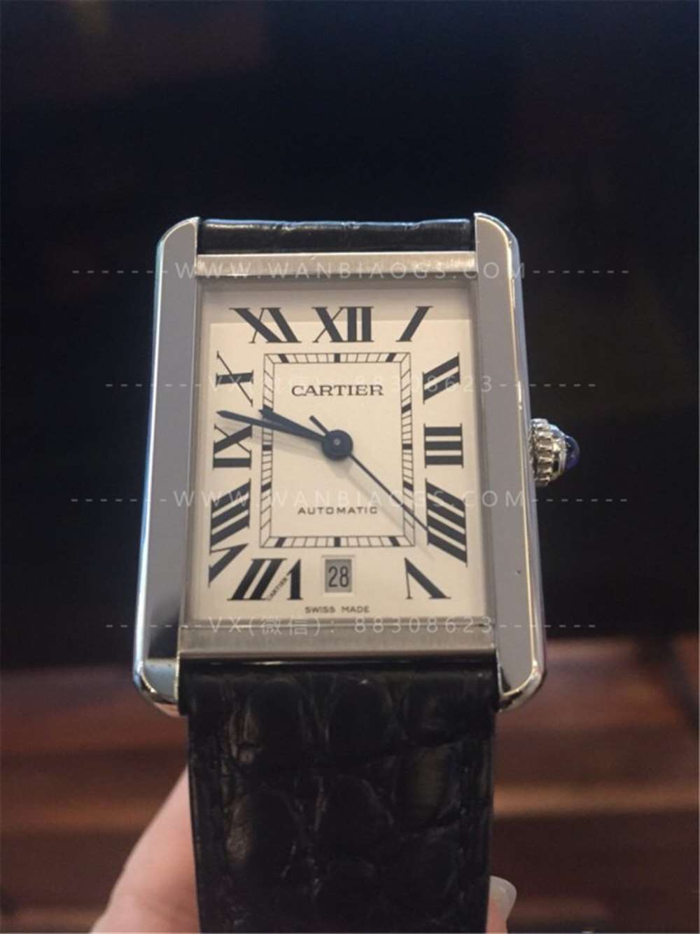 V9 Factory Cartier Tank Citizen.9015 mekanizmalı gerçek-replika karşılaştırmalı inceleme — 13. fotoğraf