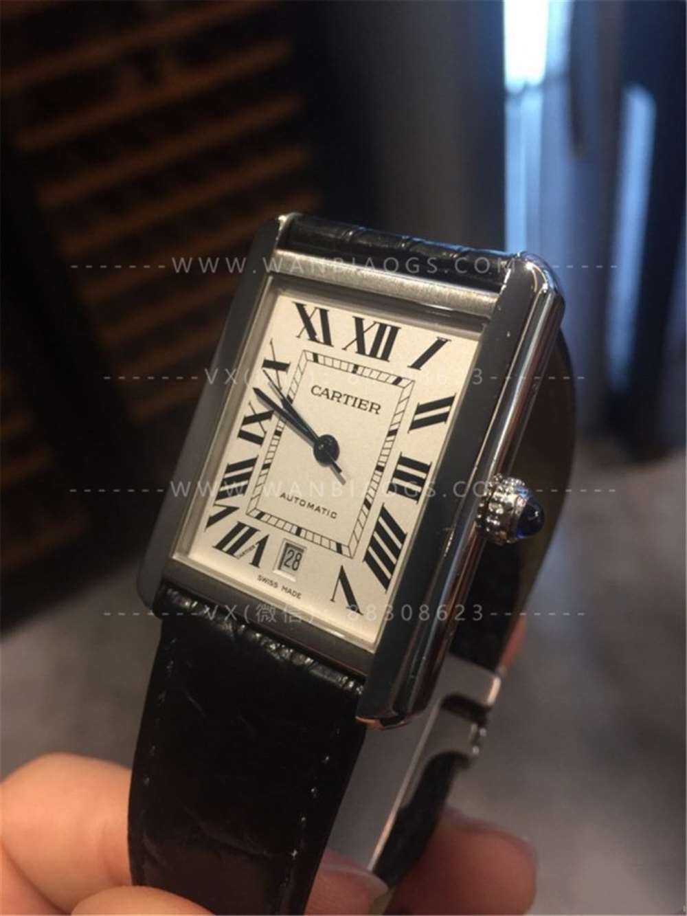 V9 Factory Cartier Tank Citizen.9015 mekanizmalı gerçek-replika karşılaştırmalı inceleme — 15. fotoğraf