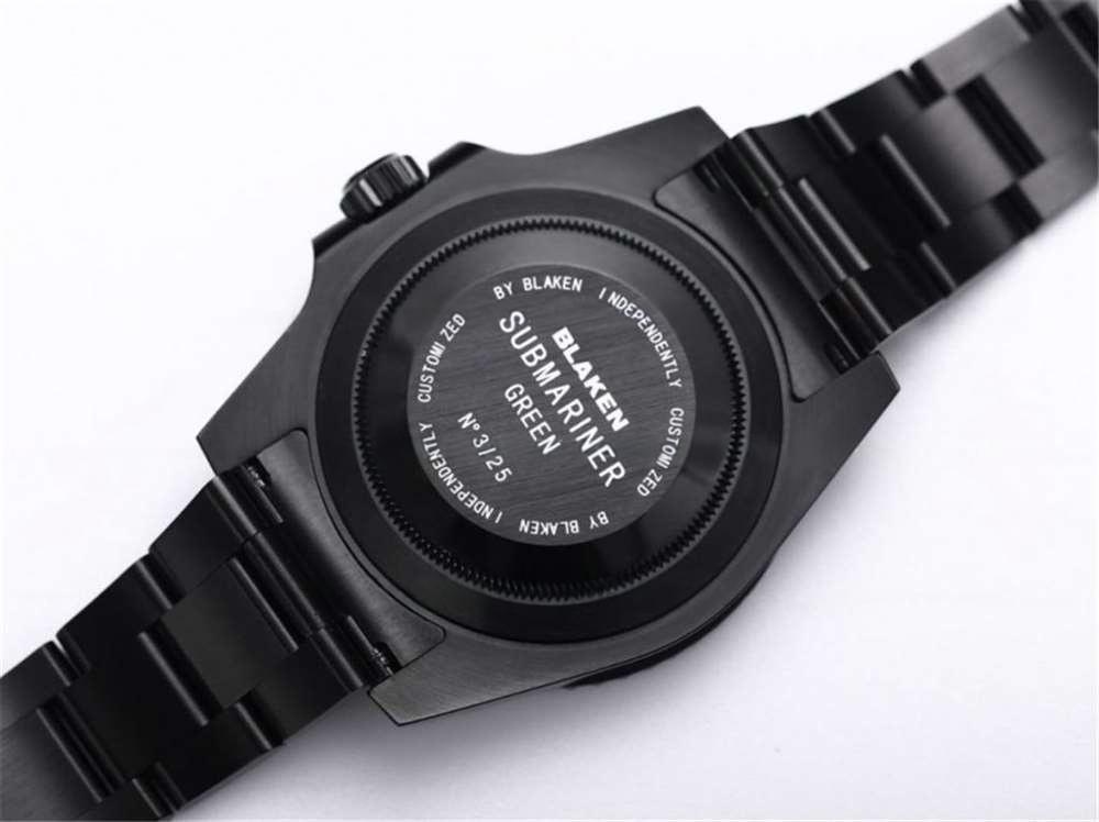 V9 Factory Rolex siyah-yeşil su hayaleti «BLAKEN resmi model» gece siyahı versiyonu orijinalle karşılaştırmalı inceleme — 26. fotoğraf