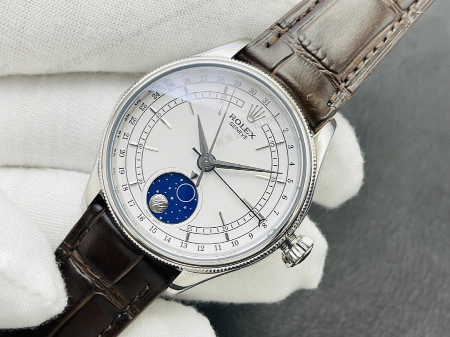 VR Factory Rolex Cellini serisi 50535 çok fonksiyonlu gerçek ay evreli (gümüş) saat incelemesi — 3. fotoğraf
