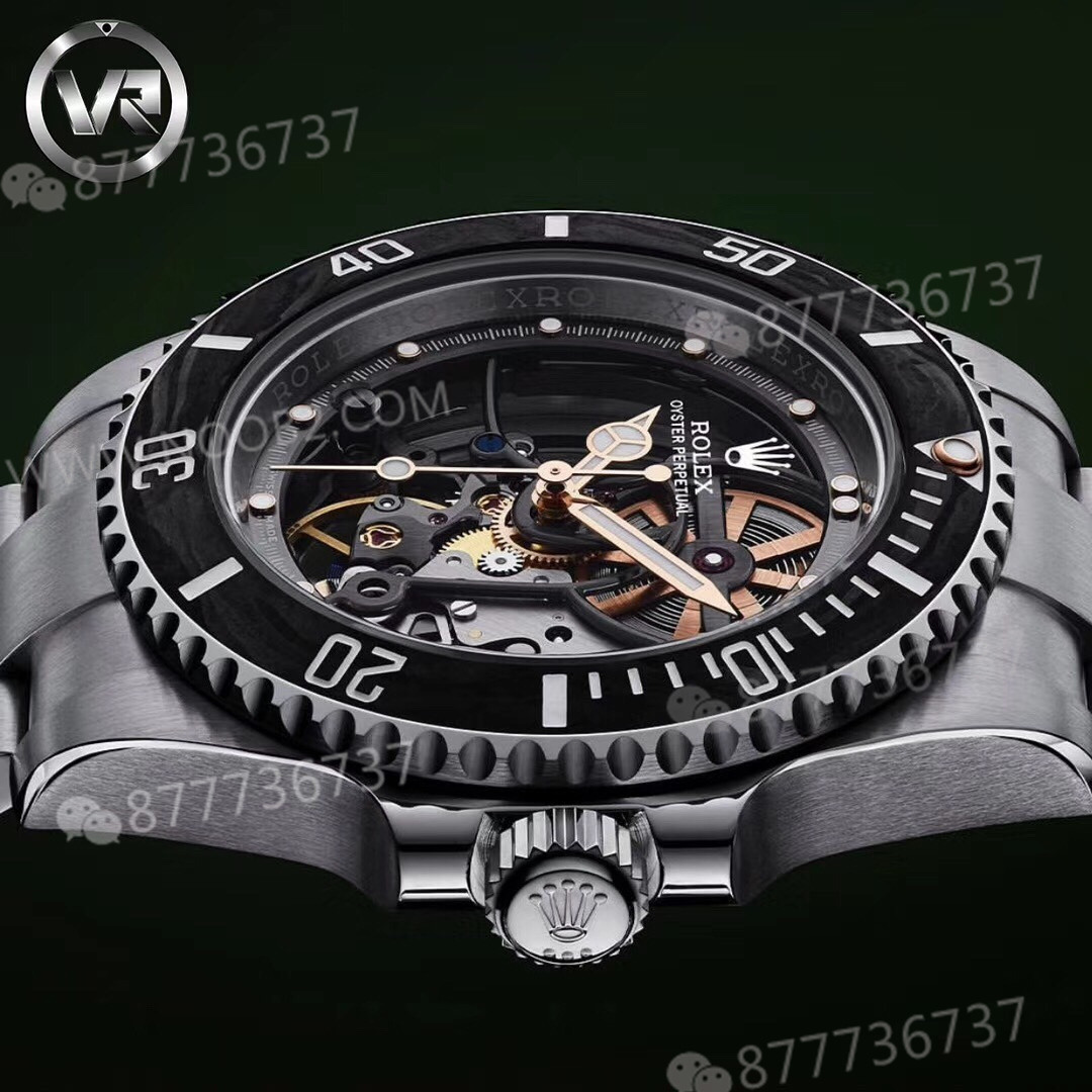 VR modifiye Rolex Sub tam iskeletli Submariner kol saati — 13. fotoğraf