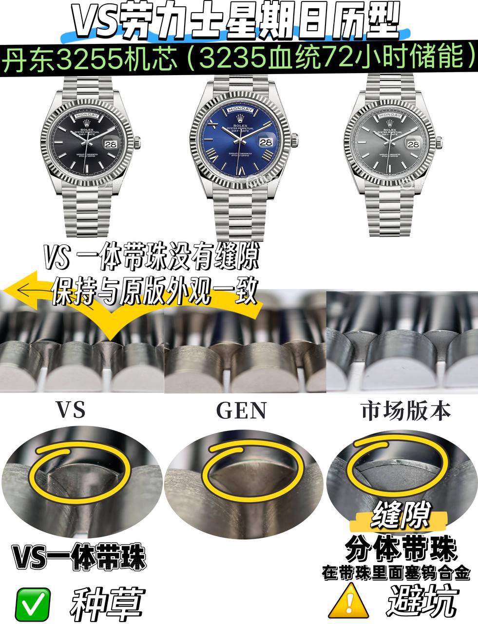 VS Factory 2025 öne çıkan öneri: Ağırlık dengeli Rolex Day-Date, replika zirvesi bir üst seviyede! — 11. fotoğraf