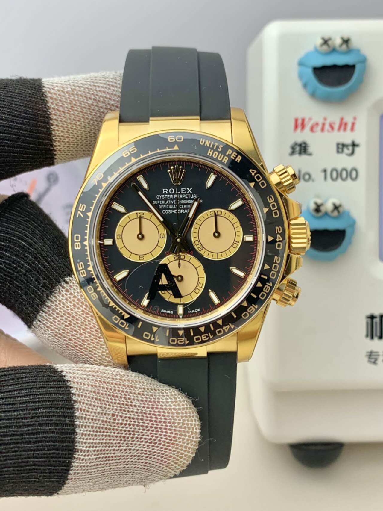Replika Rolex Daytona Siyah Kadran Sarı Altın