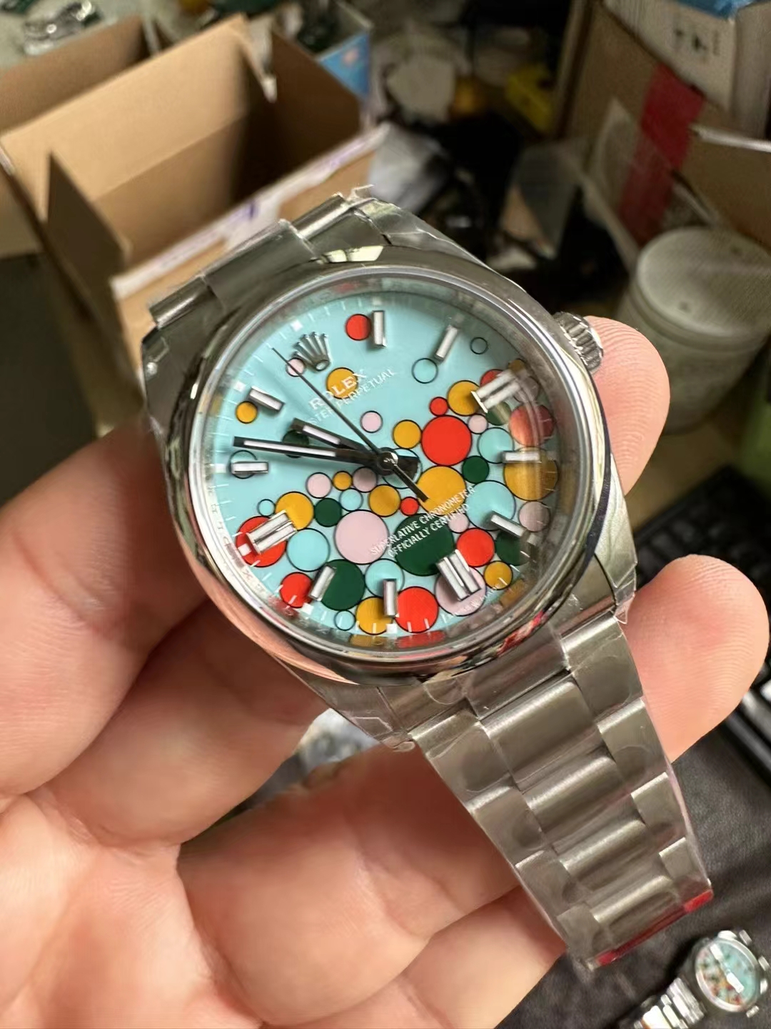 VS Factory Fabrikasından Yeni Gelen Replika Rolex Oyster Perpetual Turkuaz — 2. fotoğraf