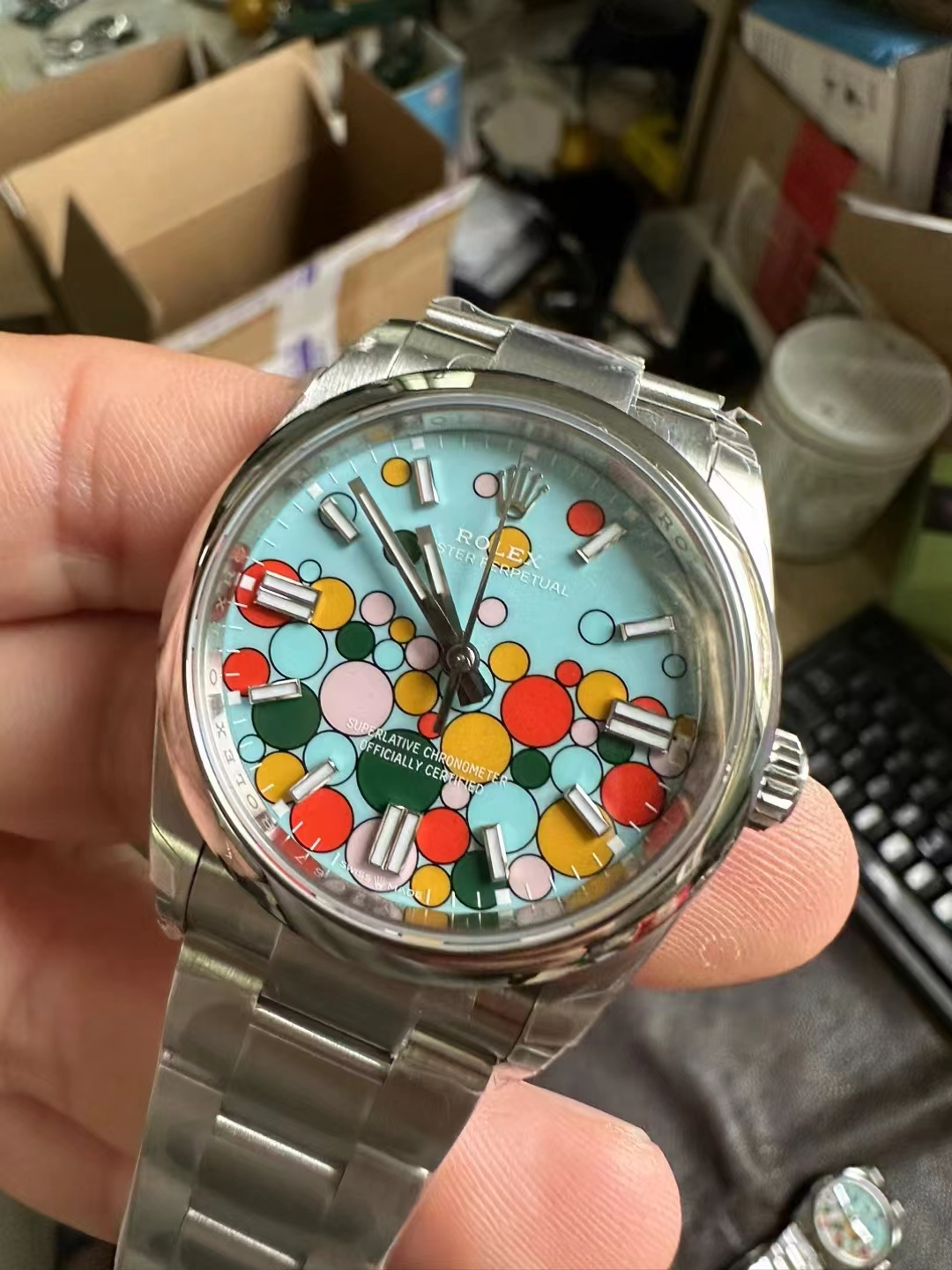 VS Factory Fabrikasından Yeni Gelen Replika Rolex Oyster Perpetual Turkuaz — 3. fotoğraf