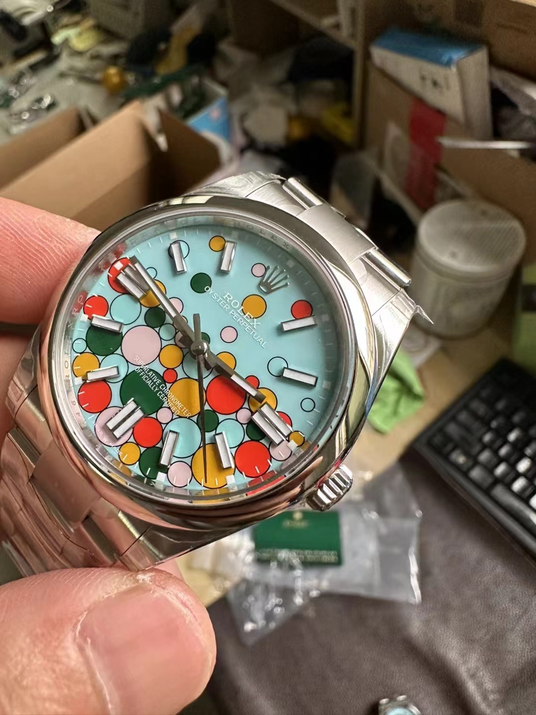 VS Factory Fabrikasından Yeni Gelen Replika Rolex Oyster Perpetual Turkuaz — 12. fotoğraf