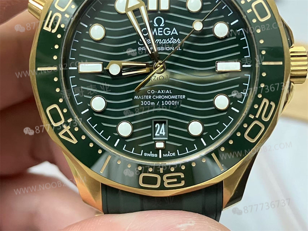 VS Factory Omega 2025 yeni Seamaster 300m altın yeşil kadran işçiliği nasıl? — 7. fotoğraf