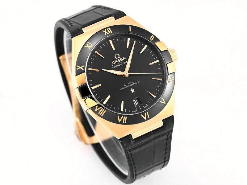 VS Factory Omega beşinci nesil Constellation altın model siyah bezel replika kol saati - VS Saat — 3. fotoğraf