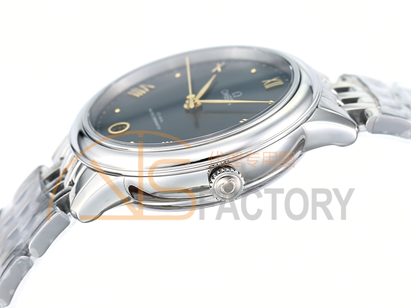 VS Factory Omega De Ville kadın modeli, yeşil kadran, altın akrep ve yelkovan, altın saat işaretli replika kol saati - VS Saat — 5. fotoğraf