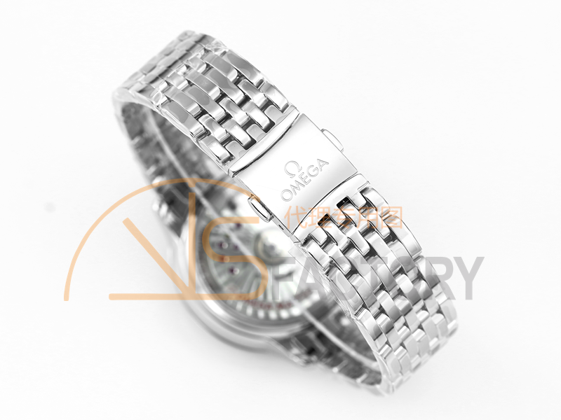 VS Factory Omega De Ville kadın modeli, yeşil kadran, altın akrep ve yelkovan, altın saat işaretli replika kol saati - VS Saat — 8. fotoğraf