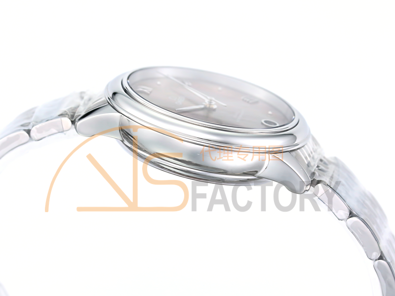 VS Factory Omega De Ville kadın pembe sedef kadranlı replika kol saati - VS saat — 6. fotoğraf
