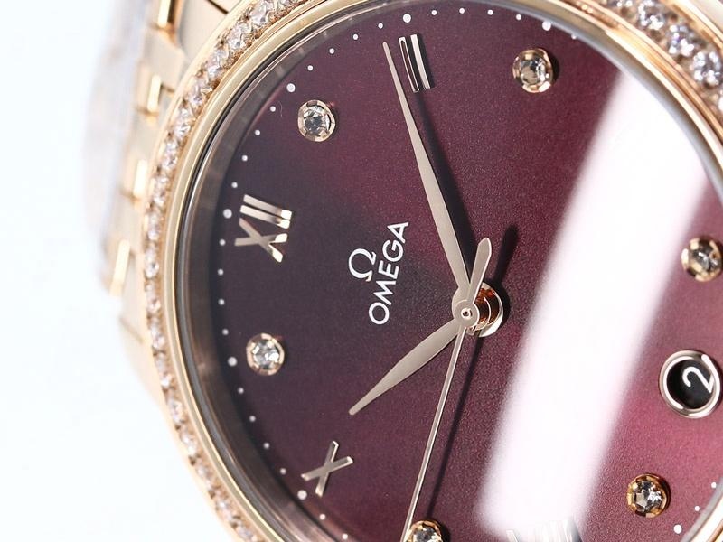 VS Factory Omega De Ville Kadın Rose Gold Bordo Kadran Replika Kol Saati - VS Saat — 4. fotoğraf