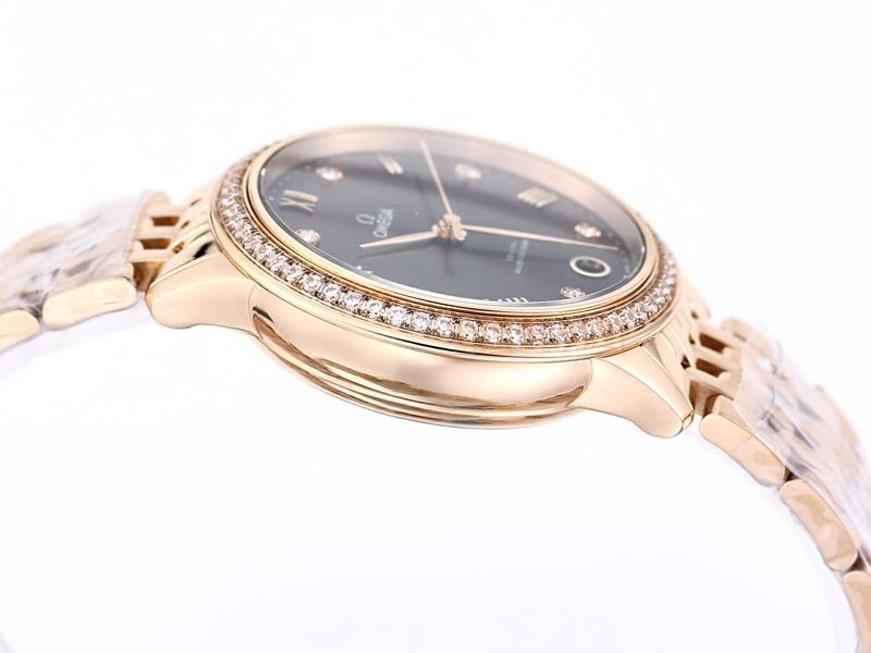 VS Factory Omega De Ville Kadın Rose Gold Bordo Kadran Replika Kol Saati - VS Saat — 7. fotoğraf