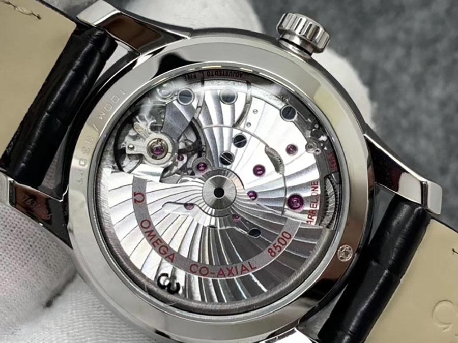 VS Factory Omega De Ville serisi beyaz kadran deri kayış replika saat - VS saat — 5. fotoğraf