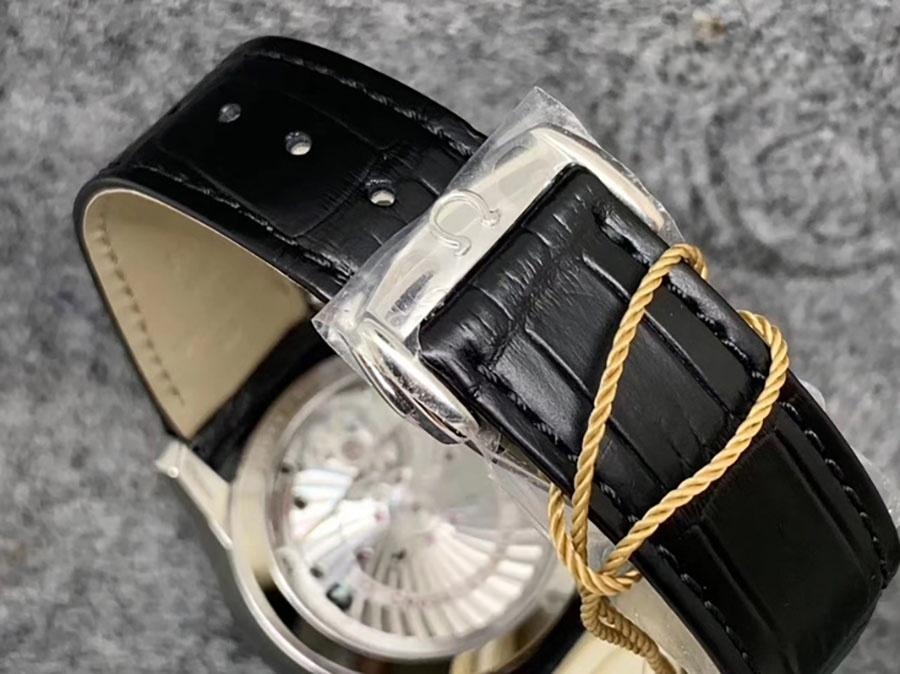 VS Factory Omega De Ville serisi beyaz kadran deri kayış replika saat - VS saat — 6. fotoğraf